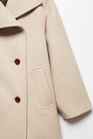 Manteau midi à maxi-revers - Beige