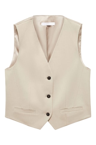 Gilet costume boutons - Beige