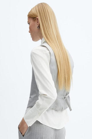 Gilet de costume à fines rayures - Gris