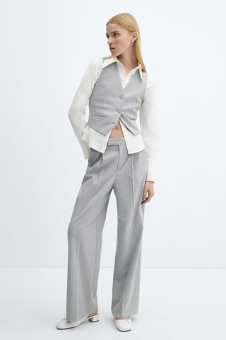 Gilet de costume à fines rayures - Gris