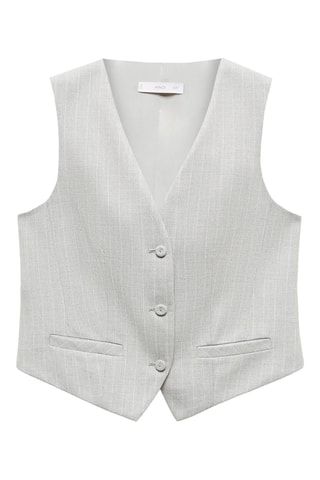 Gilet de costume à fines rayures - Gris