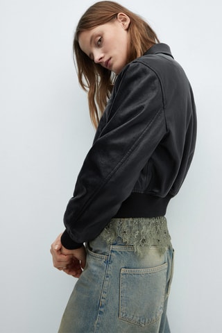 Blouson similicuir vintage - Noir