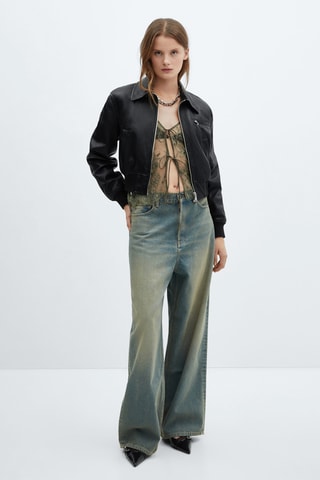 Blouson similicuir vintage - Noir