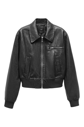 Blouson similicuir vintage - Noir