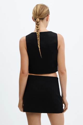 Gilet crop boutons - Noir