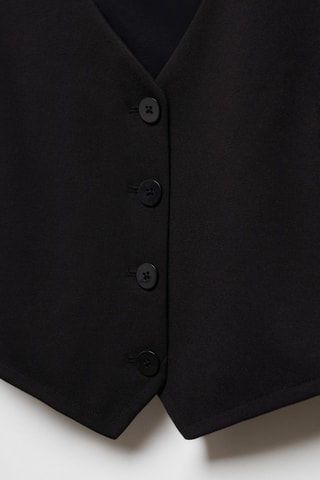Gilet crop boutons - Noir