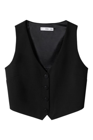 Gilet crop boutons - Noir