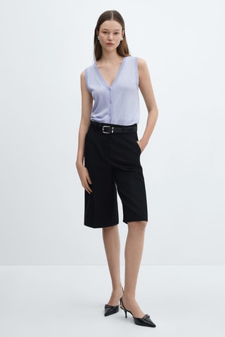Gilet maille boutons - Bleu