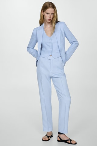 Gilet costume lin - Bleu