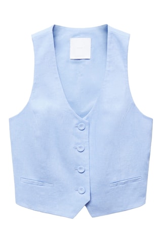 Gilet costume lin - Bleu