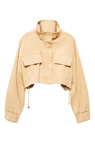 Veste crop poches - Beige