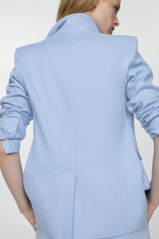 Veste costume 100% lin - Bleu
