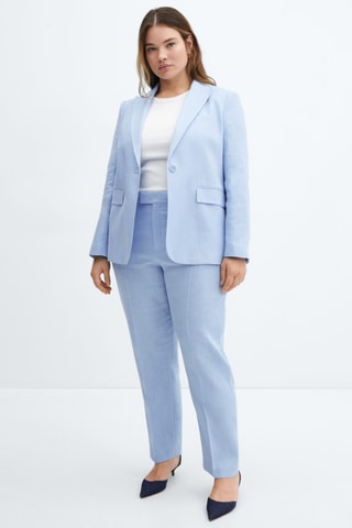 Veste costume 100% lin - Bleu
