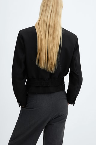 Veste crop épaulettes - Noir