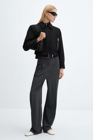 Veste crop épaulettes - Noir