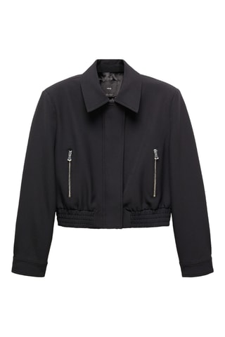 Veste crop épaulettes - Noir