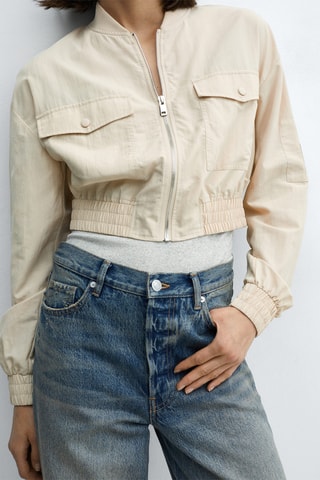 Veste bomber poche - Écru