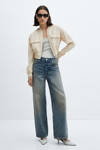 Veste bomber poche - Écru