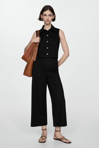 Gilet col chemise - Noir