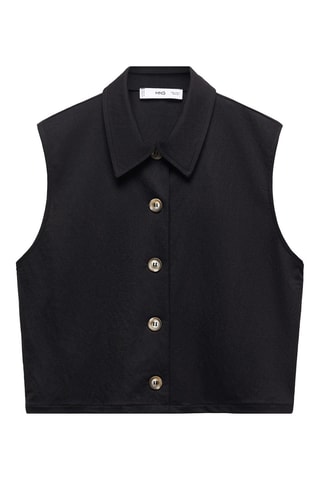 Gilet col chemise - Noir