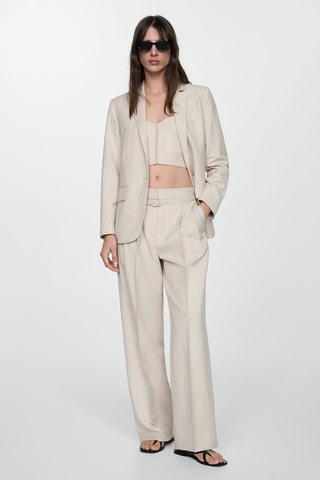 Veste de costume fines rayures - Beige