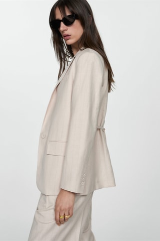 Veste de costume fines rayures - Beige