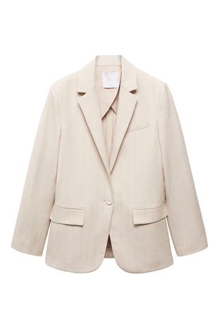 Veste de costume fines rayures - Beige