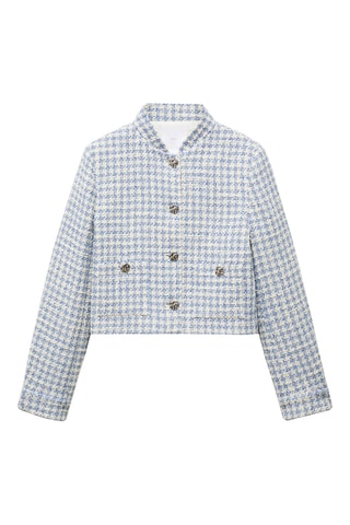 Veste tweed boutons métalliques - Bleu
