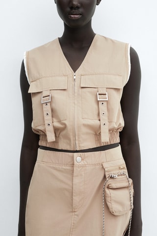 Gilet poches cargo - Beige