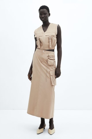Gilet poches cargo - Beige