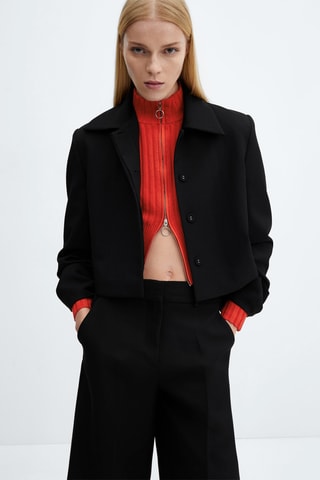 Veste crop costume - Noir