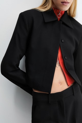 Veste crop costume - Noir