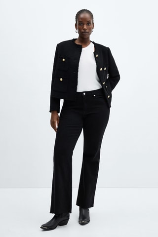 Veste en tweed à poches - Noir
