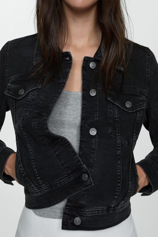 Blouson jean poches - Noir