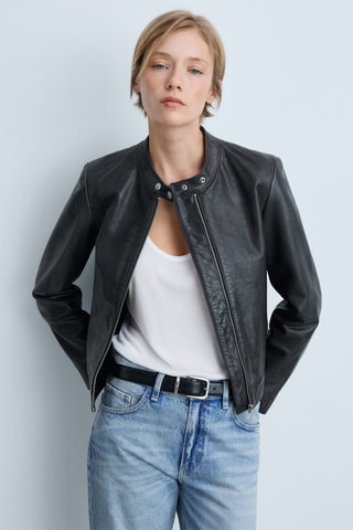 Blouson 100% cuir - Noir