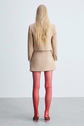 Veste crop boutons - Beige