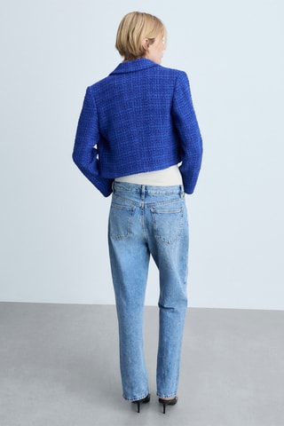 Veste tweed boutons - Bleu