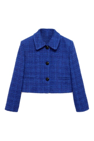 Veste tweed boutons - Bleu