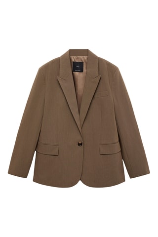 Blazer costume micro pied-de-poule - Marron