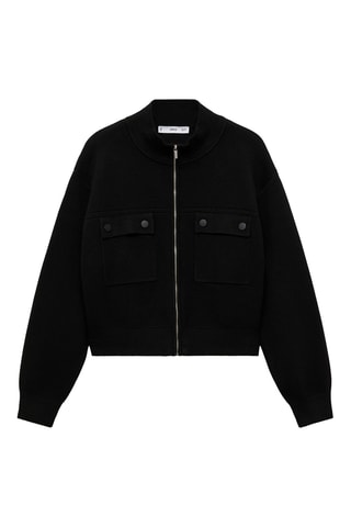 Veste maille poches - Noir