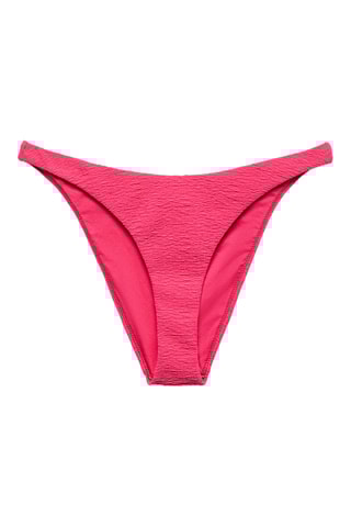 Culotte bikini classique texturée - Fuchsia