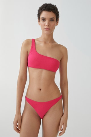 Culotte bikini classique texturée - Fuchsia