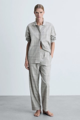 Pantalon pyjama flanelle carreaux - Gris