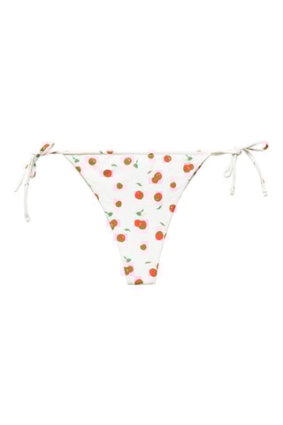 Culotte bikini brésilienne imprimée - Blanc et rouge