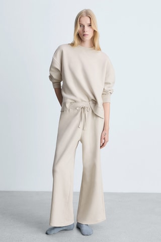 Pantalon tissu éponge coton - Beige