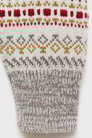 Pull-over maille géométrique - Gris et blanc