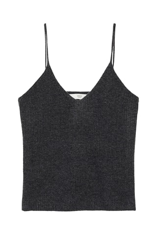 Top maille côtelée - Gris