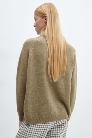 Pull-over maille coton lin col rond - Beige
