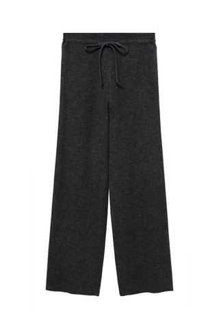 Pantalon maille côtelée fine - Gris