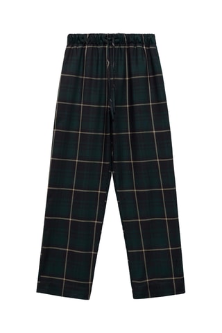 Pantalon droit à carreaux - Vert